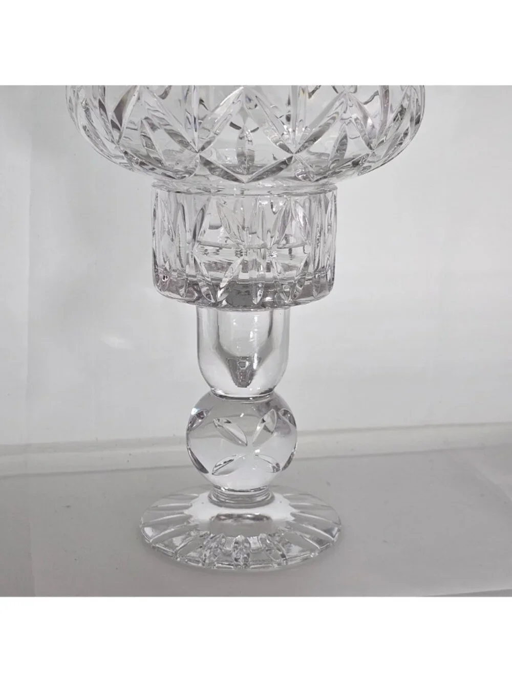 Cut Crystal Candle Hurricane Lamp 12